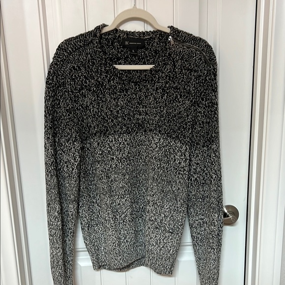 INC International Concepts Black and White Crew Neck Sweater - Picture 1 of 3